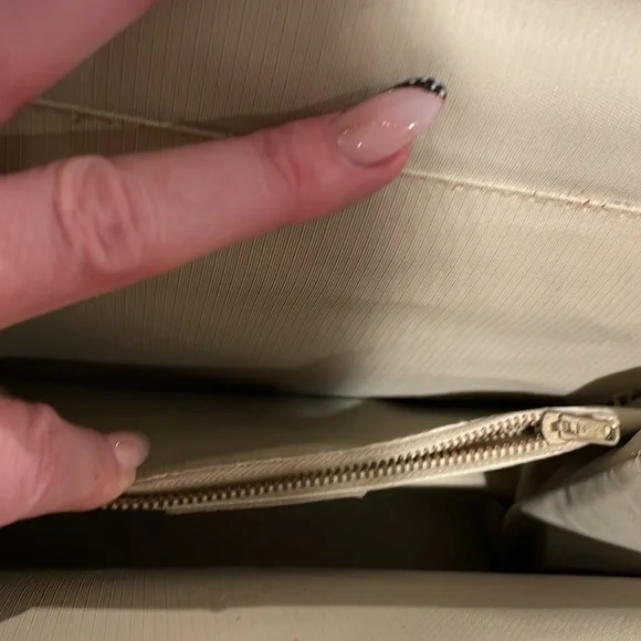 Vintage John Hort Handbag - Made in Canada Orange Brown Cream and gold tone - Picture 10 of 15